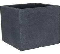 Geli Thermo Plastic Kubus Jardinière, Pot de fleurs en plastique carré Anthracite 30 x 30 cm anthracite