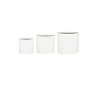 Pot de fleurs - Gendt - Lot de 3 tailles S/M/L - En ciment et fibre de verre - Blanc