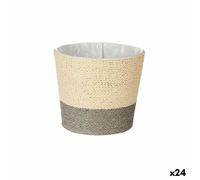 Pot de fleurs gris ficelle plastique 19,5 x 16,5 x 19,5 cm (24 pièces)