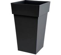 EDA Plastiques – Pot de Fleur Carré Haut Toscane – 62 L – 39×39×65 cm – Gris anthracite