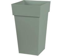 Pot de fleurs haut carré - Toscane - EDA - 39 x 39 x H. 65 cm - Intérieur / Extérieur - 62 L - Vert Laurier