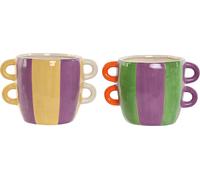 Pot de fleurs Home ESPRIT Coloré Dolomite 22,5 X 16 X 15 cm (2 pièces)