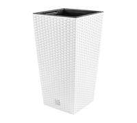 Prosperplast Pot de fleurs Rato Square, avec insert de plantation (l 40 x h 75 x p 40 cm, blanc)