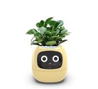 Pot de fleurs intelligent avec 49 expressions, 7 capteurs, écran LCD, contrôle par application - Pot intelligent avec puces IA pour affichage de l'heure, de la date, de la météo