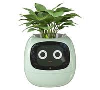 Pot de fleurs intelligent avec 49 expressions, 7 capteurs, écran LCD - Jardinière intelligente contrôlée par application pour plantes d'intérieur et configuration de bureau