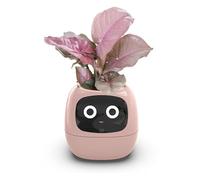 Pot de fleurs intelligent avec 49 expressions, 7 capteurs intelligents, puces AI, écran LCD, contrôle par application pour un soin optimal des plantes (rose)