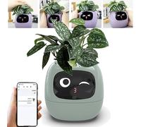 Pot de fleurs intelligent avec contrôle par application, écran tactile et capteurs environnementaux pour l'entretien interactif des plantes d'intérieur