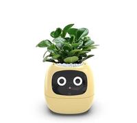 Pot de fleurs intelligent avec expression, robot intelligent AI pour décoration d'intérieur, pot de fleurs Inteligente avec capteur d'eau/lumière/température, robot de plantes, rend l'élevage de