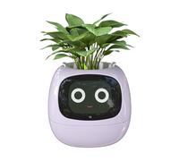 Pot de fleurs intelligent avec expression, robot intelligent AI pour décoration d'intérieur, pot de fleurs Inteligente avec capteur d'eau/lumière/température, robot de plantes, rend l'élevage de
