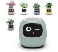 Pot de fleurs intelligent - Jardinière intelligente AI avec 7 capteurs, écran LCD, contrôle par application pour le jardinage à domicile, l'heure, la date et la météo