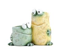 Pot de Fleurs Jardinière Cache-Pot Contenant pour Plantes en Résine Créative Forme Grenouille Amusante Adapté pour La Décoration Intérieure et Extéri, Vert Jaune, C