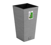 Prosperplast Pot de fleurs FURU SQUARE DFSH200-422U 20x20x38 cm avec réserve d'eau Gris galet