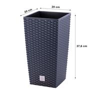 Pot de fleurs jardinière + insert bac à fleurs hauteur aspect rotin RATO...