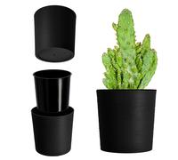 KADAX Pot de Fleurs Noir 30 cm - en Plastique et Copeaux de Bois Recyclés pour Une Décoration Rustique et Authentique, Idéal pour l'Intérieur ou l'Extérieur