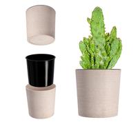 Pot de fleurs KADAX avec copeaux de bois, cache-pot plus élégant avec insert,...