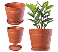 Pot de fleurs KADAX avec dessous de plat, 19 cm, terre cuite