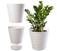 Pot de fleurs KADAX avec dessous de plat, 30 cm, crème