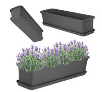 Pot de fleurs KADAX avec dessous de plat, 60 cm, anthracite