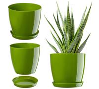 Pot de fleurs KADAX avec dessous de plat, en plastique, rond, 23 cm
