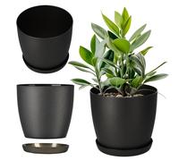 Pot de fleurs KADAX avec dessous de plat, pot de fleurs en plastique