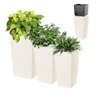 Pot de fleurs KADAX, avec insert, en plastique, jardinière