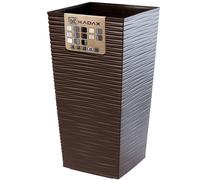 Kadax Set de 3 pots de fleurs hauts – H 46,5/57,5/68 cm – Marron – intérieur/extérieur