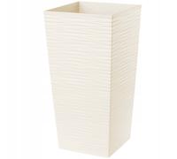Pot de fleurs KADAX, avec insert, en plastique, jardinière, 35 cm, crème