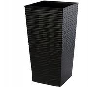 Pot de fleurs KADAX, avec insert, en plastique, jardinière, 40 cm, noir