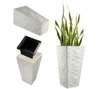 Pot de fleurs KADAX avec insert, jardinière, en plastique, 30 cm, blanc