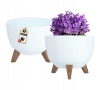 Pot de fleurs KADAX, bol de fleurs rond, 29 cm, blanc, 2 pièces