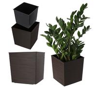 Pot de fleurs KADAX en plastique, avec insert, en plastique, 25 cm, brun