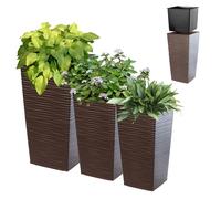 Pot de fleurs KADAX, en plastique, jardinière, imitation rotin