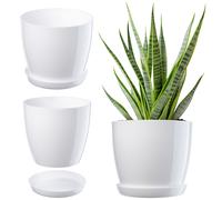 Pot de fleurs KADAX, jardinière avec dessous de plat, pot de fleurs rond, 18 ...