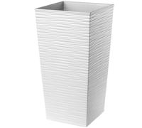 KADAX Pot de Fleurs Haut 57 cm, Plastique Imitation rotin, résistant aux intempéries - intérieur/extérieur, Blanc