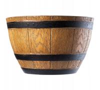 Pot de fleurs KADAX, pot de fleurs en plastique, rond, 40 cm, marron clair