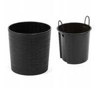 Pot de fleurs LAMELA MALWA DŁUTO, Ø 30 cm, noir, avec insert
