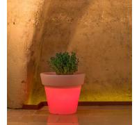 POT DE FLEURS LED JARDINIÈRE BEGONIA ROND HAUT CACHEPOT ITALY DESIGN JARDIN