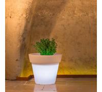 POT DE FLEURS LED JARDINIÈRE BEGONIA ROND HAUT CACHEPOT ITALY DESIGN JARDIN