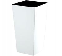 Pot de fleurs lisse KADAX en plastique, avec insert, 35 cm, blanc