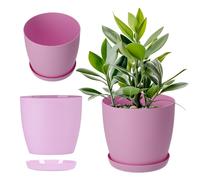 Pot de fleurs mat KADAX avec dessous de plat, en plastique, 30 cm, rose