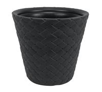 Pot de Fleurs Matuba Aspect Tressé Plastique Anthracite Pot Cache-Pot Seau