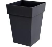 EDA - Pot de Fleur Carré Mi-Haut Toscane - Volume 51 L - 39 x 39 x H.53 cm, Gris Anthracite