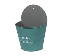 Pot de fleurs mural à suspendre - Panier de rangement demi-rond pour balcon, jardin, intérieur et extérieur - Finition inspirée par les outils - Paniers de rangement pour plantes grasses