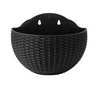 Pot de fleurs mural | Pot de fleurs en demi-cercle en imitation rotin de style européen | Décorations murales demi-rondes | Cache-pot en demi-cercle à suspendre pour décoration d'intérieur