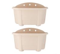 Pot de fleurs mural pour boîte circulaire à arrosage automatique avec finition grain de bois, pots de fleurs à suspendre en résine pour balcon, extérieur, jardin et intérieur vertical (mètres, blanc)