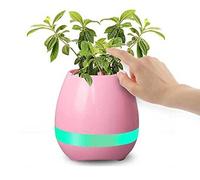 Pot de fleurs musical Smart Touch Plante Piano Jouer de la musique Pot de fleurs rechargeable USB sans fil Bluetooth Haut-parleur Boîte à musique Décoration (Rose)