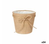Pot de fleurs noeud brun tissu 16 x 15 x 16 cm (24 pièces)