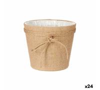 Pot de fleurs noeud brun tissu 19,5 x 17,5 x 19,5 cm (24 pièces)