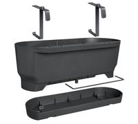 Pot de fleurs noir - balcon - 21 x 52 x 19.4 cm Elho
