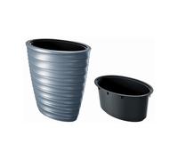 Pot de fleurs Prosperplast Freze DPFEE600-443U ovale avec insert - couleur gris clair, 24,0/74,0 L Gris